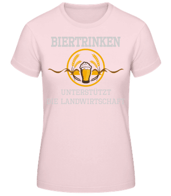 Bier Trinken Landwirtschaft - Frauen Basic T-Shirt - Rosa - Vorne