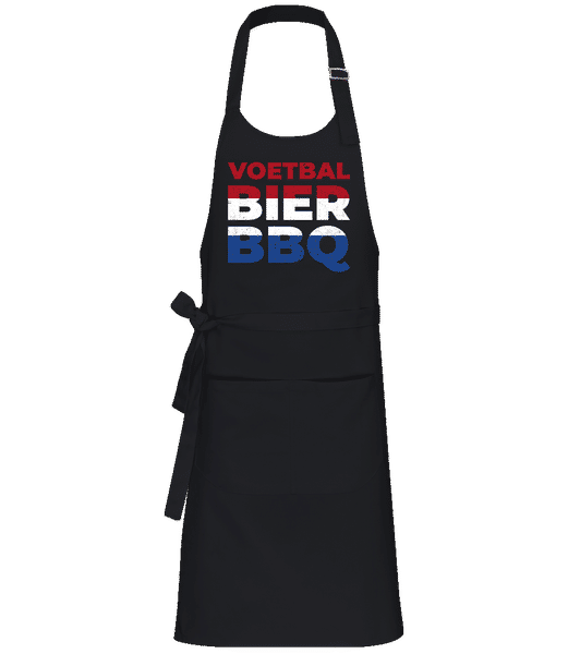 Aperçu: Voetbal Bier BBQ - Tablier professionnel - Noir - Devant
