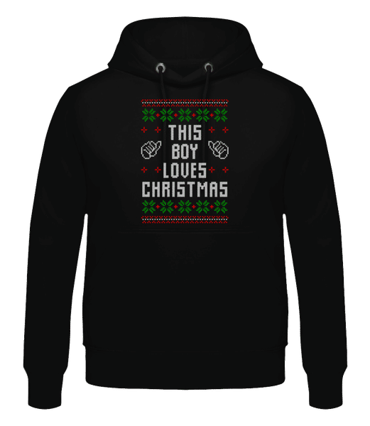 Aperçu: This Boy Loves Christmas - Sweat à capuche Homme - Noir - Devant