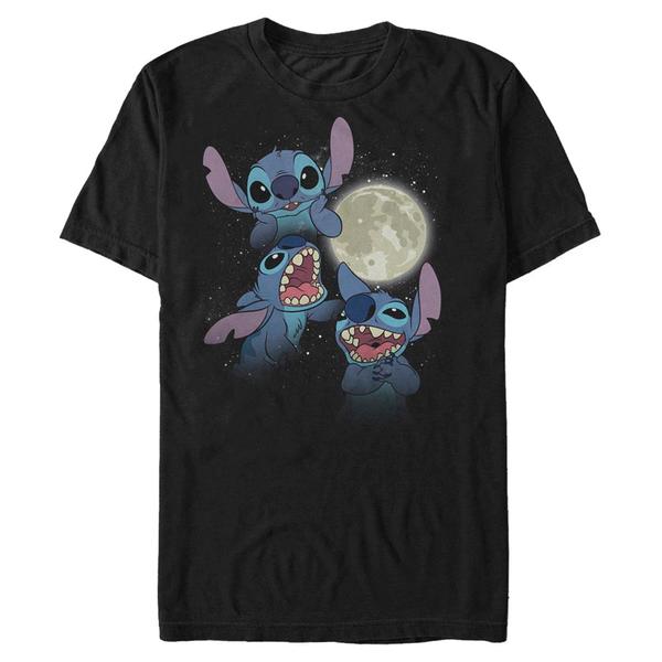 Preview: Disney - Lilo & Stitch - Stitch Three Moon - Men's T-Shirt - Black - Front