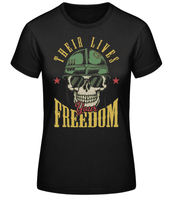 Their Lives Your Freedom - Dámské basic tričko - Černá - Napřed
