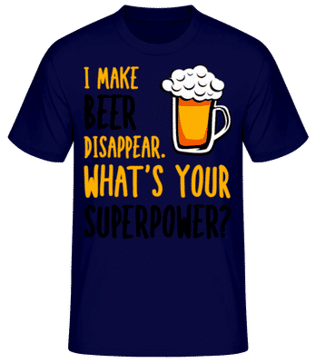 I Make Beer Disappear Beer Glass - Männer Basic T-Shirt - Marine - Vorne