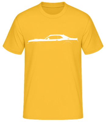 'Dodge Challenger 392 SPS' Silhouette - Pánské basic tričko - Zlatožlutá - Napřed