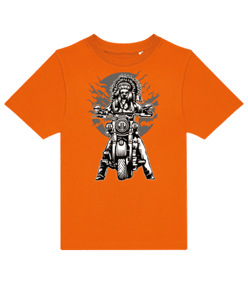Indian Chief Motorcycle - Dětské tričko B&C - Oranžová - Napřed