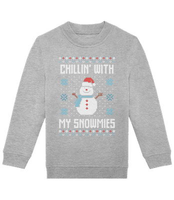 Chillin With My Snowmies - Sudadera estándar para niño/a - Gris moteado - delante