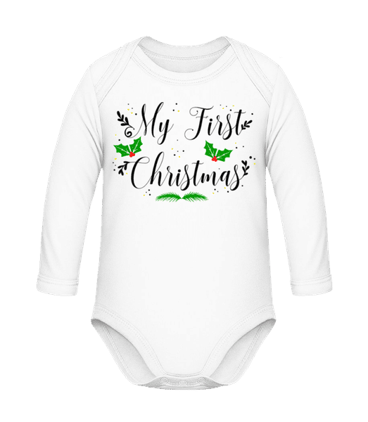 Aperçu: My First Christmas - Body coton bio manches longues Bébé - Blanc - Devant