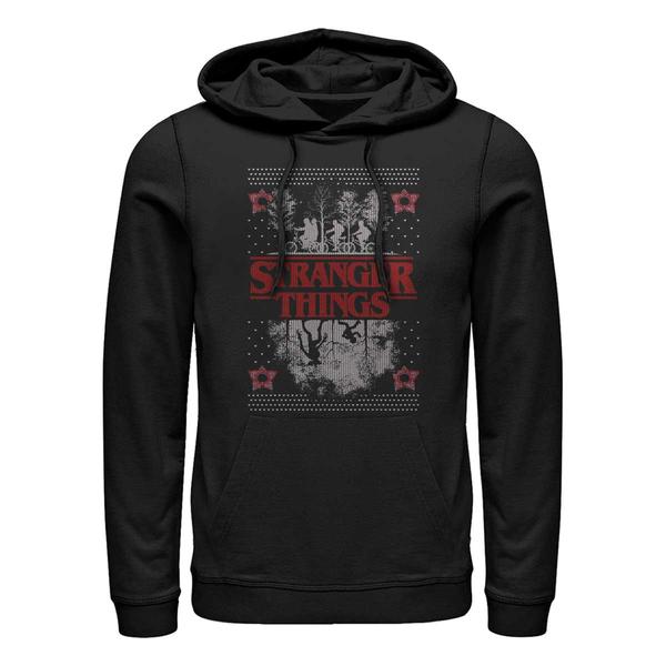 Aperçu: Netflix - Stranger Things - Skupina UpsideDown Ugly Sweater - Christmas - Unisex Sweat à capuche - Noir - Devant