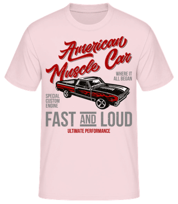 American Muscle Car - Männer Basic T-Shirt - Rosa - Vorne