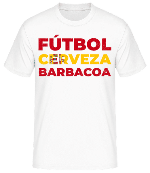 Aperçu: Fútbol Cerveza Barbacoa - T-shirt standard Homme - Blanc - Devant