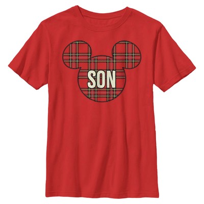 Disney Classics - Mickey Mouse - Mickey Mouse Son Holiday Patch - Christmas - Kids T-Shirt - Red - Front