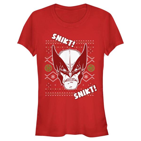 Preview: Marvel - X-Men - Wolverine Sweater - Christmas - Women's T-Shirt - Red - Front