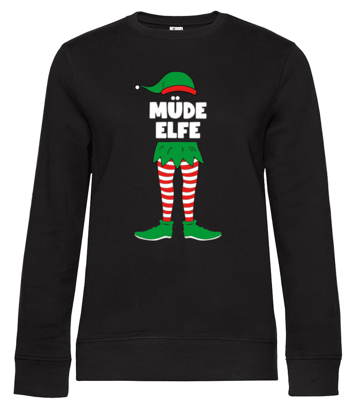 Vorschau: Müde Elfe - Frauen Standard Pullover - Schwarz - Vorne