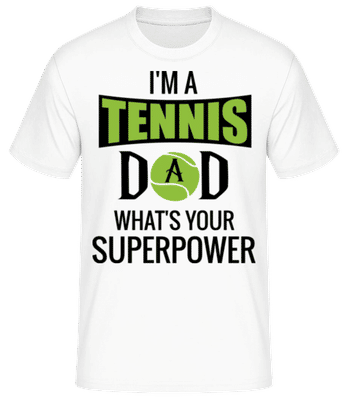 Tennis Dad Superpower - T-shirt standard Homme - Blanc - Devant