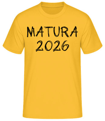 Matura 2025 - Männer Basic T-Shirt - Goldgelb - Vorne