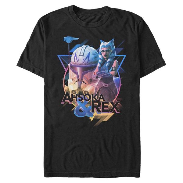 Vorschau: Star Wars - The Clone Wars - Ahsoka & Rex Triangular Ahsoka Rex - Männer T-Shirt - Schwarz - Vorne