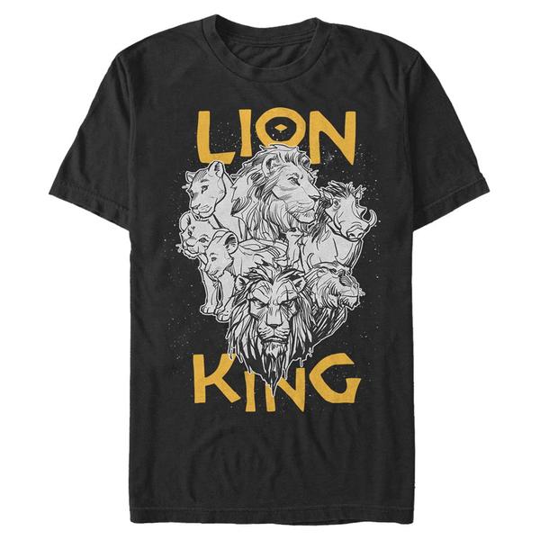 Aperçu: Disney - Le Roi lion - Skupina Cast Photo - Homme T-shirt - Noir - Devant