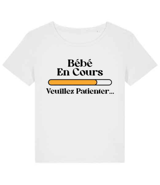 Aperçu: Bébé En Cours Veuillez Patientier - T-shirt bio Femme Stanley Stella 2.0 - Blanc - Devant