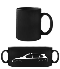 'Porsche Cayenne S 957' Silhouette · Schwarze Tasse