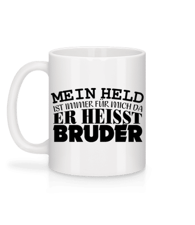Mein Held Ist Mein Bruder - Tasse - Weiß - Hinten