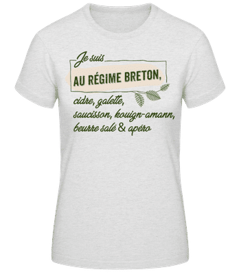 Je Suis Au Régime Breton - T-shirt standard Femme - Gris chiné - Devant