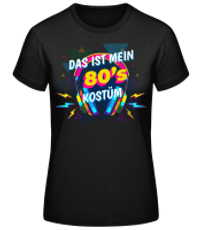 80's Kostüm - Frauen Basic T-Shirt - Schwarz - Vorne