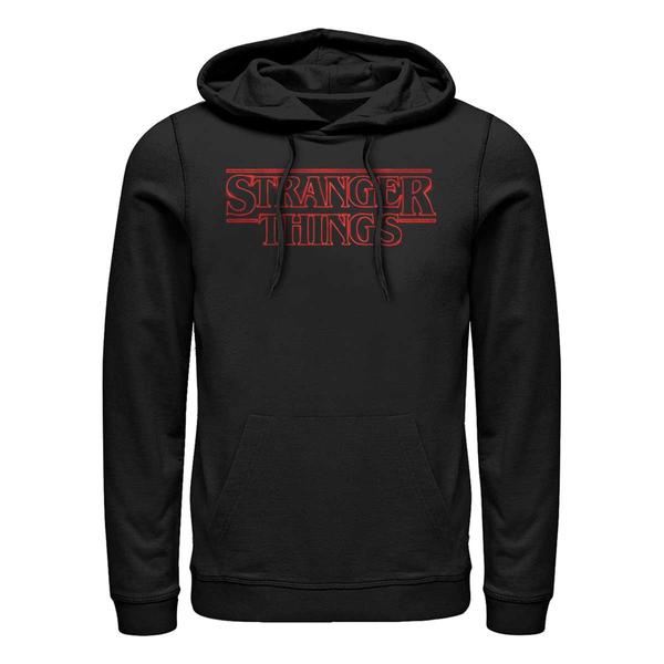 Preview: Netflix - Stranger Things - Logo Stranger Neon - Unisex Hoodie - Black - Front