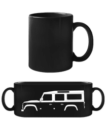 'Land Rover Defender 110' Silhouette · Schwarze Tasse