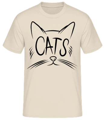 Cats Simple Black - Camiseta básica para hombre - Crema - delante