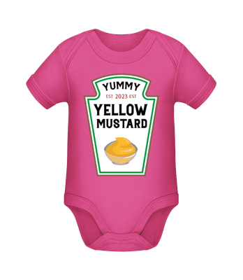 Baby Yummy Yellow Mustard 2023 - Organic Baby Body - Magenta - Front