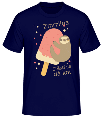 Zmrzlina Štěstí Se Přece Dá Koupit - Pánské basic tričko - Namořnická modrá - Napřed