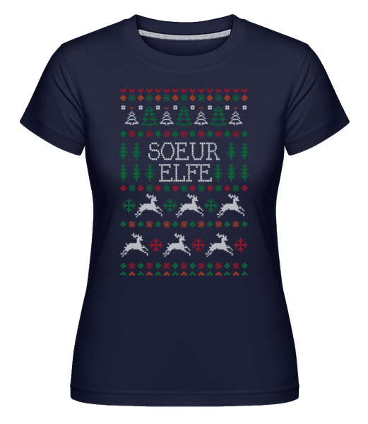 Aperçu: Soeur Elfe -  T-shirt Shirtinator femme - Bleu marine - Devant