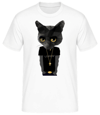 Gangsta De Chat De Polygone - T-shirt standard Homme - Blanc - Devant