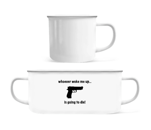 Aperçu: Don't Wake Me Up! - Tasse Émaillée - Blanc - Devant