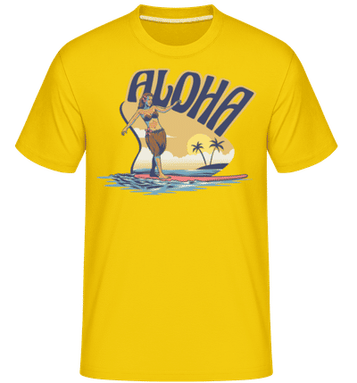 Surfer Aloha - Shirtinator Men's T-Shirt - Golden yellow - Front