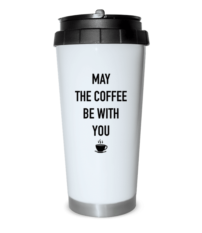 Aperçu: May The Coffee Be With You - Gobelet isotherme - Blanc - Devant