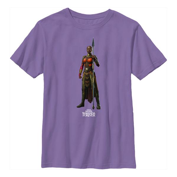 Preview: Marvel - Black Panther Wakanda Forever - Okoye Blank - Kids T-Shirt - Purple - Front