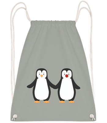 Penguin Couple - Drawstring Backpack - Anthracite - Vorn