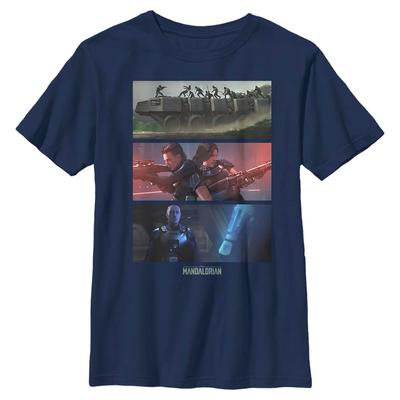 Star Wars - The Mandalorian - Skupina MandoMon Epi6 Playtime - Enfant T-shirt - Bleu marine - Devant