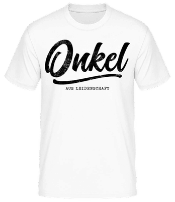 Onkel Aus Leidenschaft - Männer Basic T-Shirt - Weiß - Vorne