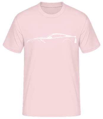 'Chevrolet Corvette C7 St.' Silhouette - Männer Basic T-Shirt - Rosa - Vorne