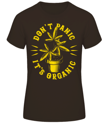 Don't Panic It's Organic Yellow - Dámské basic tričko - Hnědá - Napřed