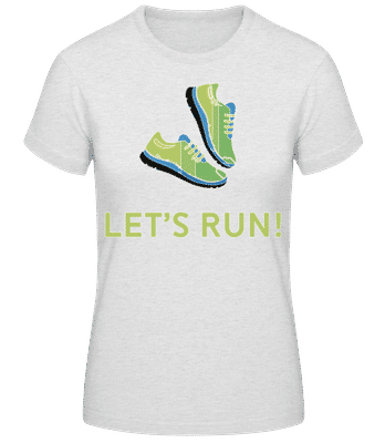 Let's Run - Frauen Basic T-Shirt - Grau meliert - Vorne