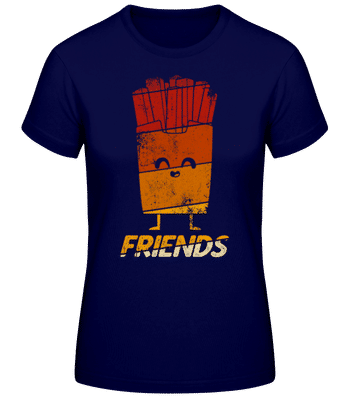 Best Friends Fries - Dámske basic tričko - Namornícka modrá - Predné