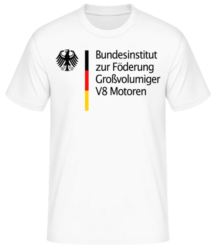 Vorschau: Bundesinstitut Förderung Großvolumig V8 - Männer Basic T-Shirt - Weiß - Vorne