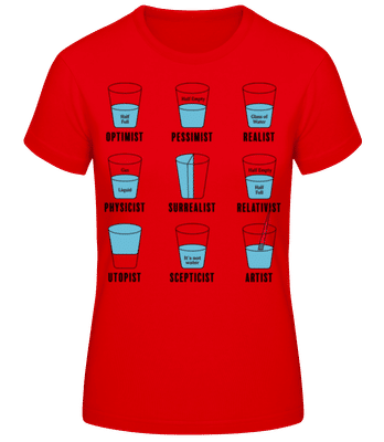 Optimist Pessimist - T-shirt standard Femme - Rouge - Devant