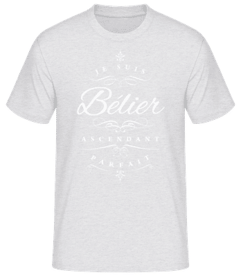 Je Suis Bélier Ascendant Parfait - T-shirt standard Homme - Gris chiné - Devant