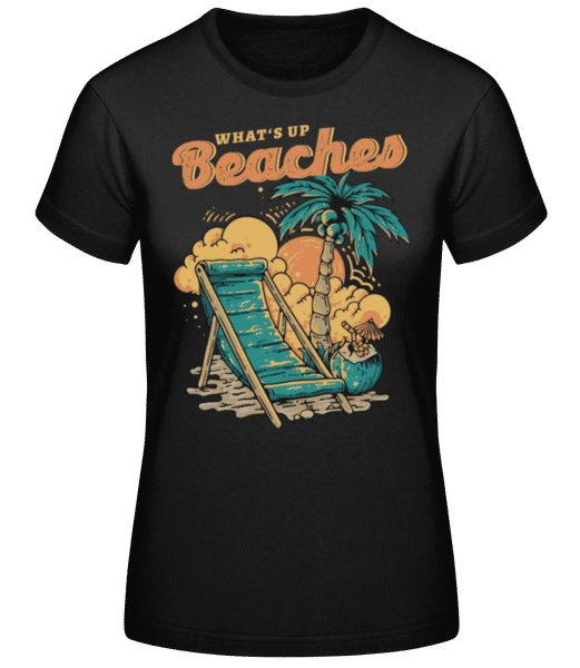 Vorschau: Whats Up Beaches - Frauen Basic T-Shirt - Schwarz - Vorne