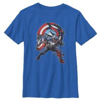 Marvel - Captain America Captain Venom W Symbol - Niños Camiseta - Azul real - delante