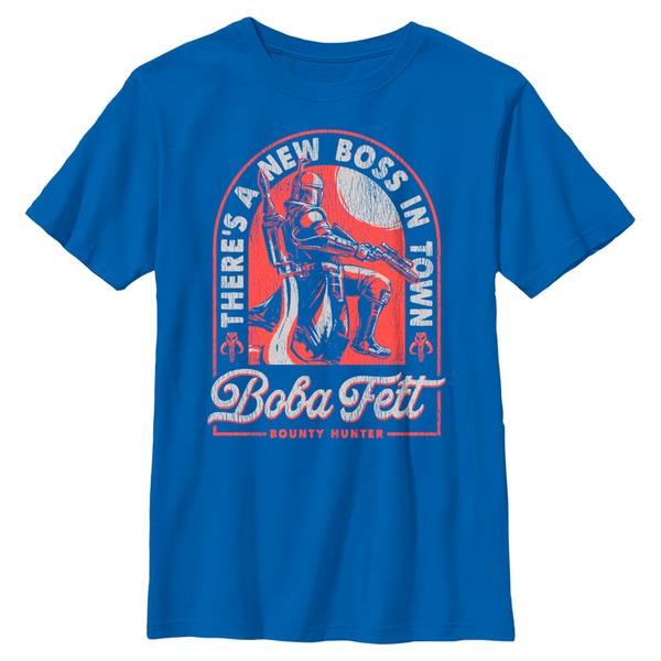 Star Wars - Book of Boba Fett - Boba Fett The New Boss - Enfant T-shirt - Bleu royal - Devant