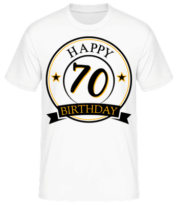 Happy Birthday 70 - Männer Basic T-Shirt - Weiß - Vorne
